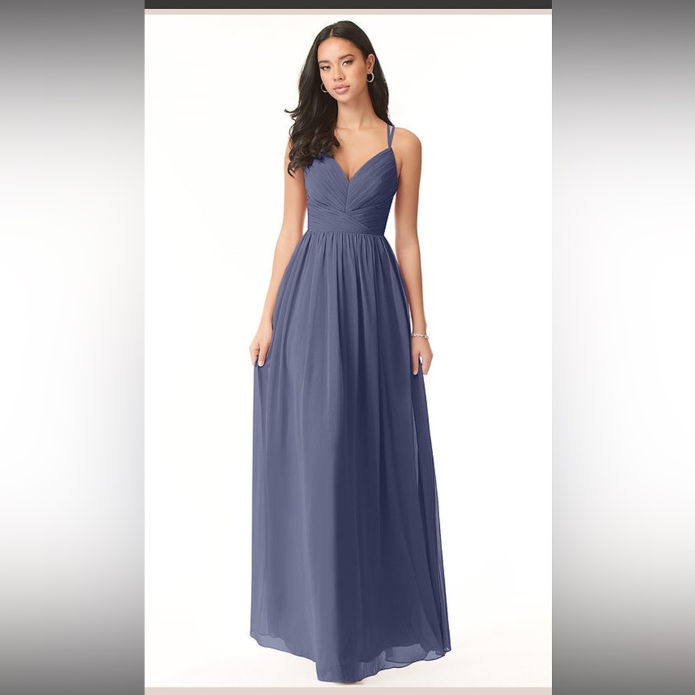 NWT Azazie bridesmaid dress - style: Crystal, color: Stormy - dark gray blue